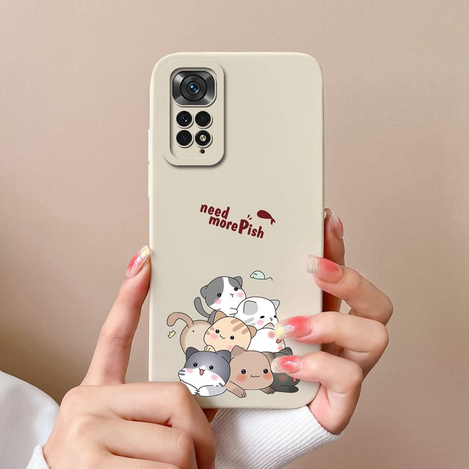 For Xiaomi Redmi Note 11S Cases Cartoon Liquid Silicone Full Coverage Anti Drop Shell For Xiaomi Redmi Note11S 11 S Coque Capa