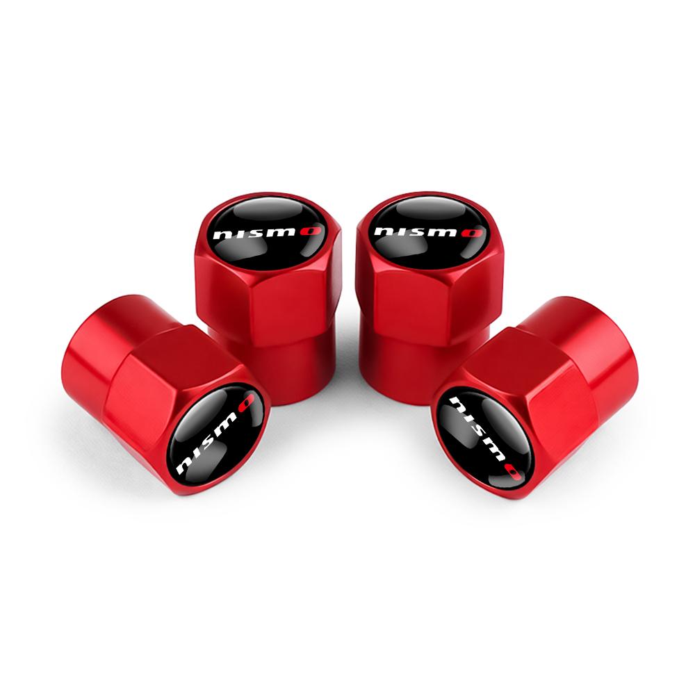 ATY1 Nissan Logo Car Wheel Tire Valve Caps Aluminum Dustproof Tyre Air Stem Covers For Nismo X-Trail Qashqai Teana Note Leaf Almera