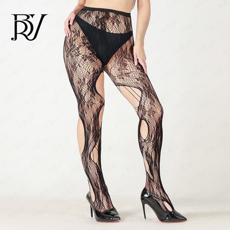 

Черные готические сетчатые чулки - сексуальные шелковые нерегулярные рваные высокие подтяжки для женщин Large size чёрный