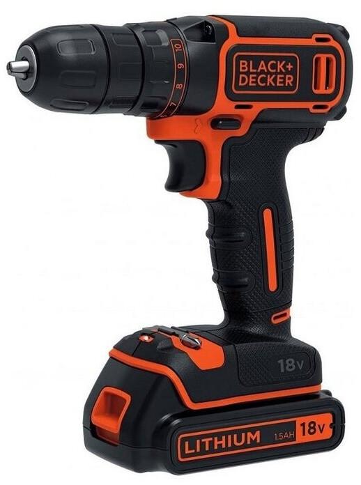 Дрель-шуруповёрт Black & Decker BDC718AS2O 18V 1,5Ah, 2 Akkus, 2 Geschwindigkeiten (BDC718AS2O-QW)