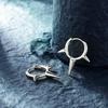 925 Silver Cone-Shaped Three-Spike Punk Earrings