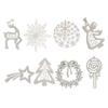 8 Stück gemischte glitzernde Anhänger Funkelnde Gold-/Silber-Weihnachtsdekoration Stilvolle Festliche Saison Heimdekoration