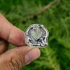 Natural Prehnite Rough Gemstone Multi Stone Adjustable Ring 925 Silver For Women