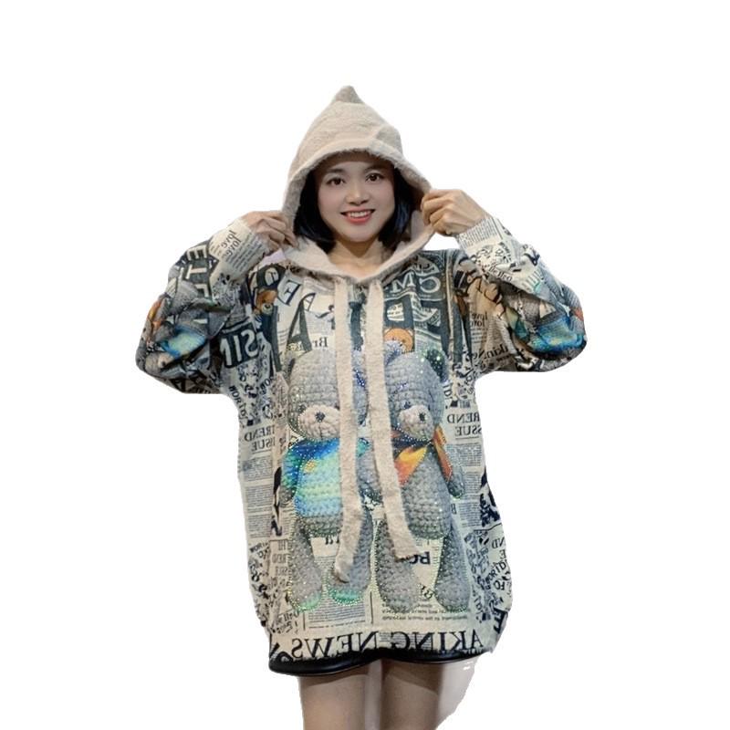 European Designer Rhinestone Hoodie Sweater - Spring 2026 Edition