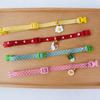 JUSTINLAU Süße Haustierhalsbänder Verstellbare Katzen/Hunde Glocke Sicherheitsverschluss Polyester Haustierhalsband mit Dekoration Zuhause Haustierzubehör