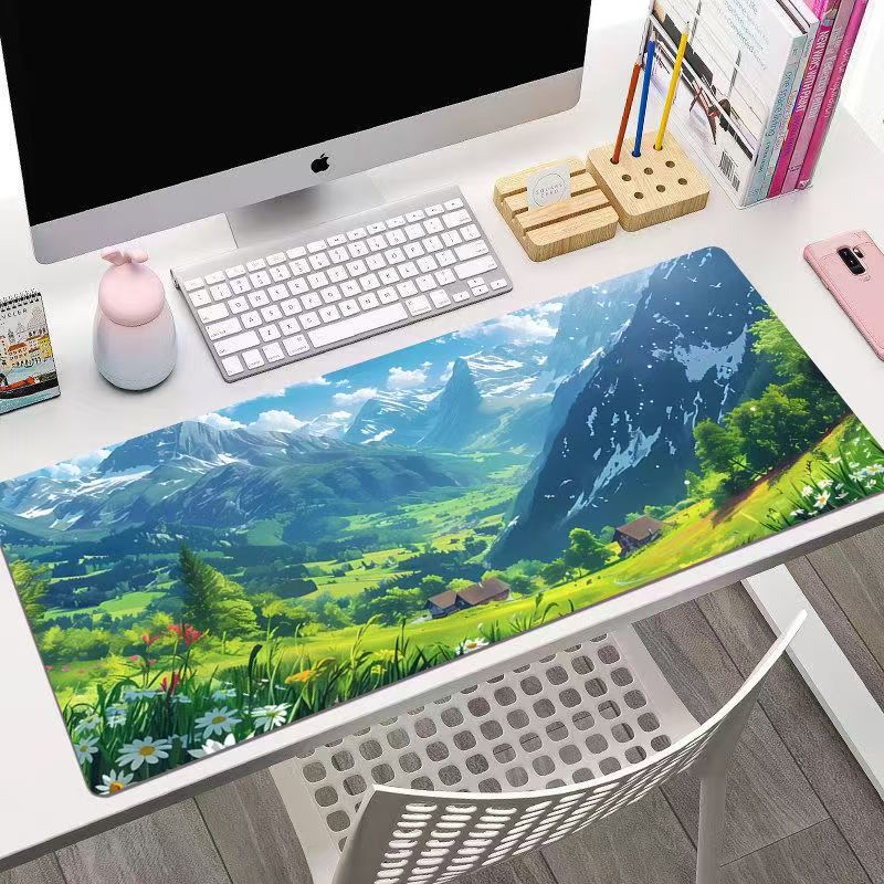 Anime Scenery Large Mouse Pad Desk Mat With Stitched Edge Nonslip Durable Gaming Mats Pc Accessories Keyboard Desk Pad Mauspad