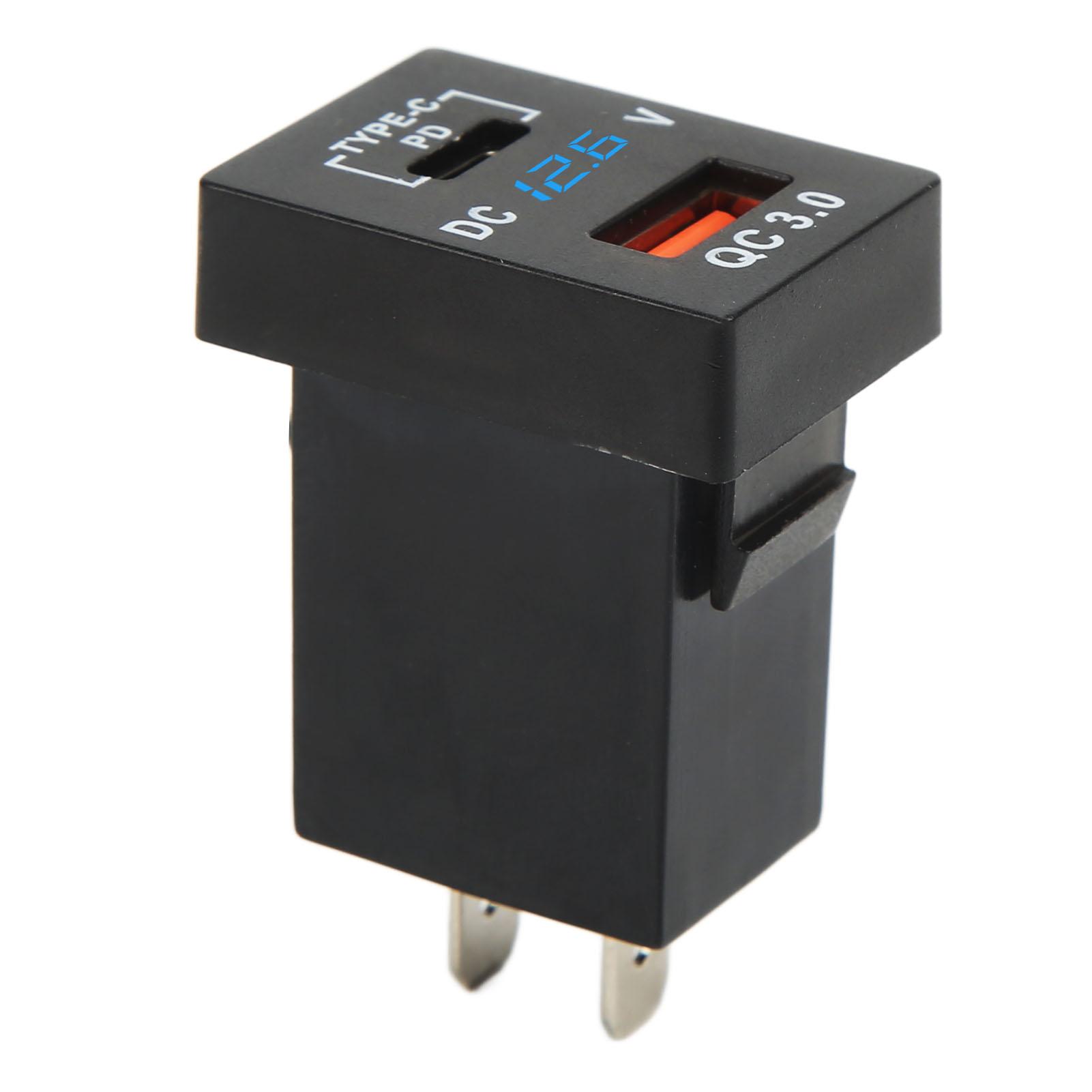 

Car Charger Socket QC 3.0 Fast Charge 12‑24V Voltage Display for Cars Motorcycles Motorhomes