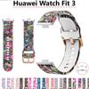 Bedrucktes Gummiarmband für Huawei Watch Fit 3, Ersatzarmband, Smartwatch-Armband, Correa, Huawei Watch Fit3, Watch Band