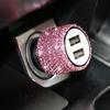 Car Decoration Car Styling Diamond Auto Parts Fashion Diamond Car Charger 3-in-1 5V 2.1A Dual Port Quick Adapter