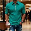 Stilvolle Herren Jacquard Polohemden mit Struktur 2026 Frühling Sommer Lässiges Kurzarm-Polohemd Herren Vintage Reißverschluss Kragen Pullover