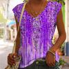 New Women T-shirt Flower Style 3d Tank Tops Stripe Camisole Women Fashion V-Neck Short Sleeve T shirt Lady Top Tees Female Vest