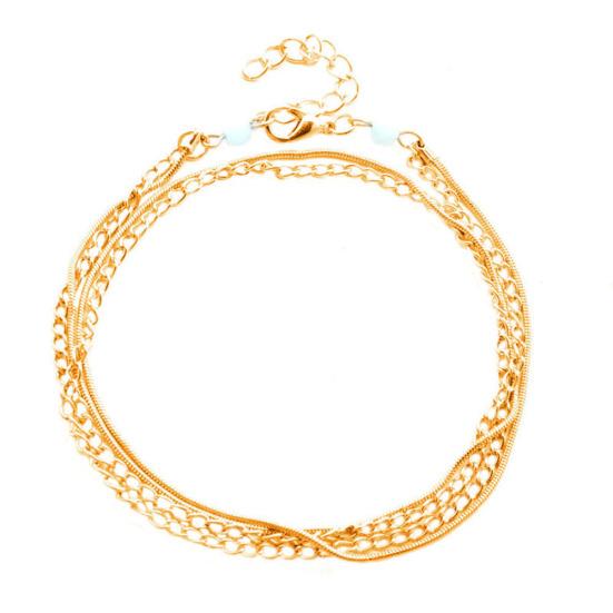 

Женский многослойный браслет-цепочка на щиколотке Босоножки сандалии пляжные украшения для ног браслет золотистый