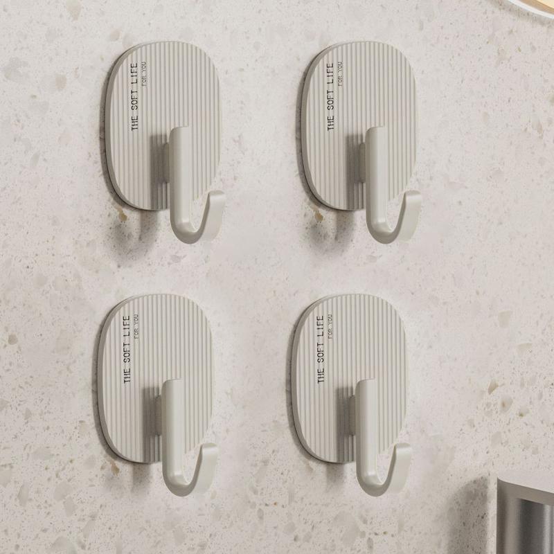 4pcs Light Luxury Hooks Strong Traceless Hook Multifunctional Key Coat Towel Hanger Hook kitchen bathroom Organizer Accessories