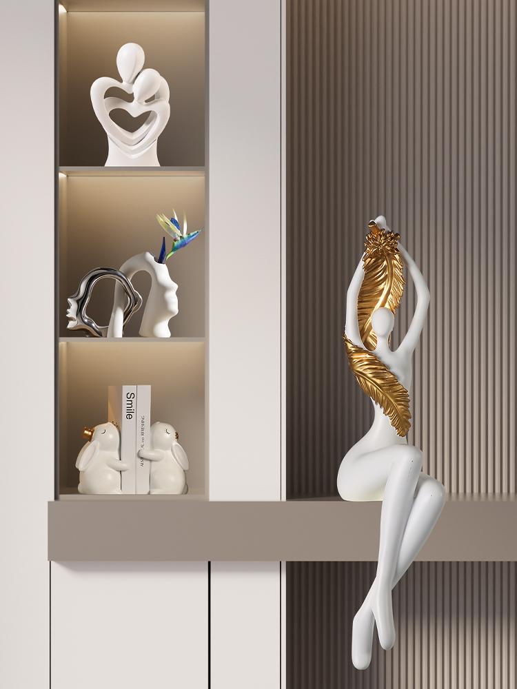 Modern Minimalist Art Hanging Feet Sitting Figure Ornament Creative Decoration