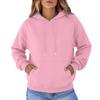 Damen Color Lockere Passform Übergröße Langarm Sweatshirt mit Tasche für Lässige Alltagsmode