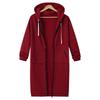 Womens Oversized Long Hooded Sweatshirt Thick Fleece Pullover Coat Winter Casual Loose Fit Plus Size