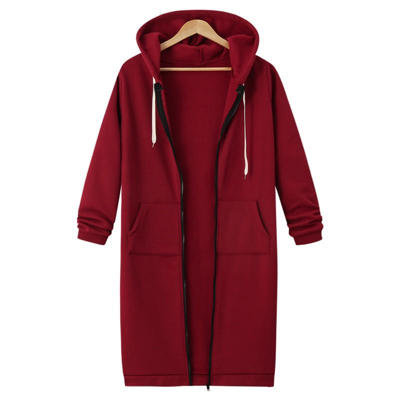 Womens Oversized Long Hooded Sweatshirt Thick Fleece Pullover Coat Winter Casual Loose Fit Plus Size