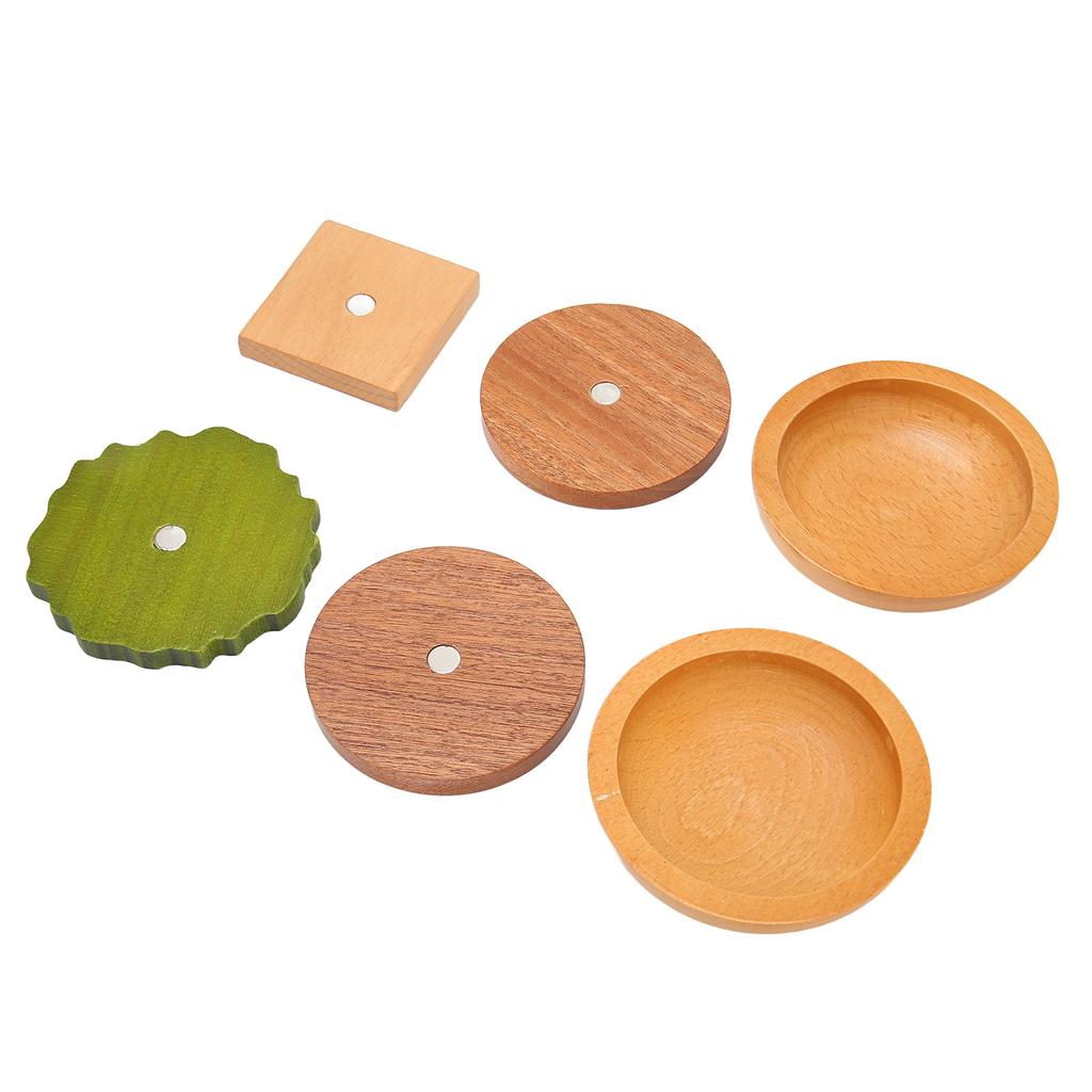 Hamburger Coaster Set Heat Insulation Cute Exquisite Wood Drink Coasters with Magnet for Kitchen