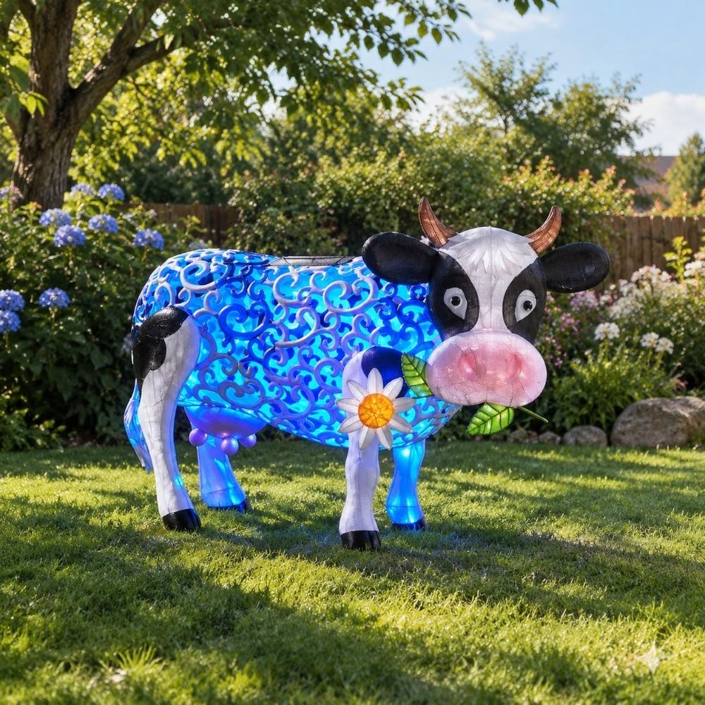 Color Changing LED Garden Solar Lamp Garden Decor Landscaping Lights Daisy Cow Solar Light  Garden