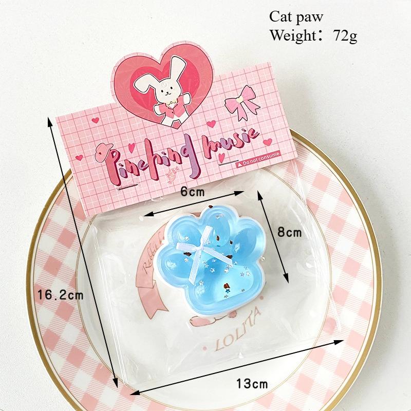 Squishy Cat Paw Waffle Doughnut Stress Relief Toy, Soft Squeeze Sensory Fidget Toy for Adults Kids, ASMR Fun Party Gift