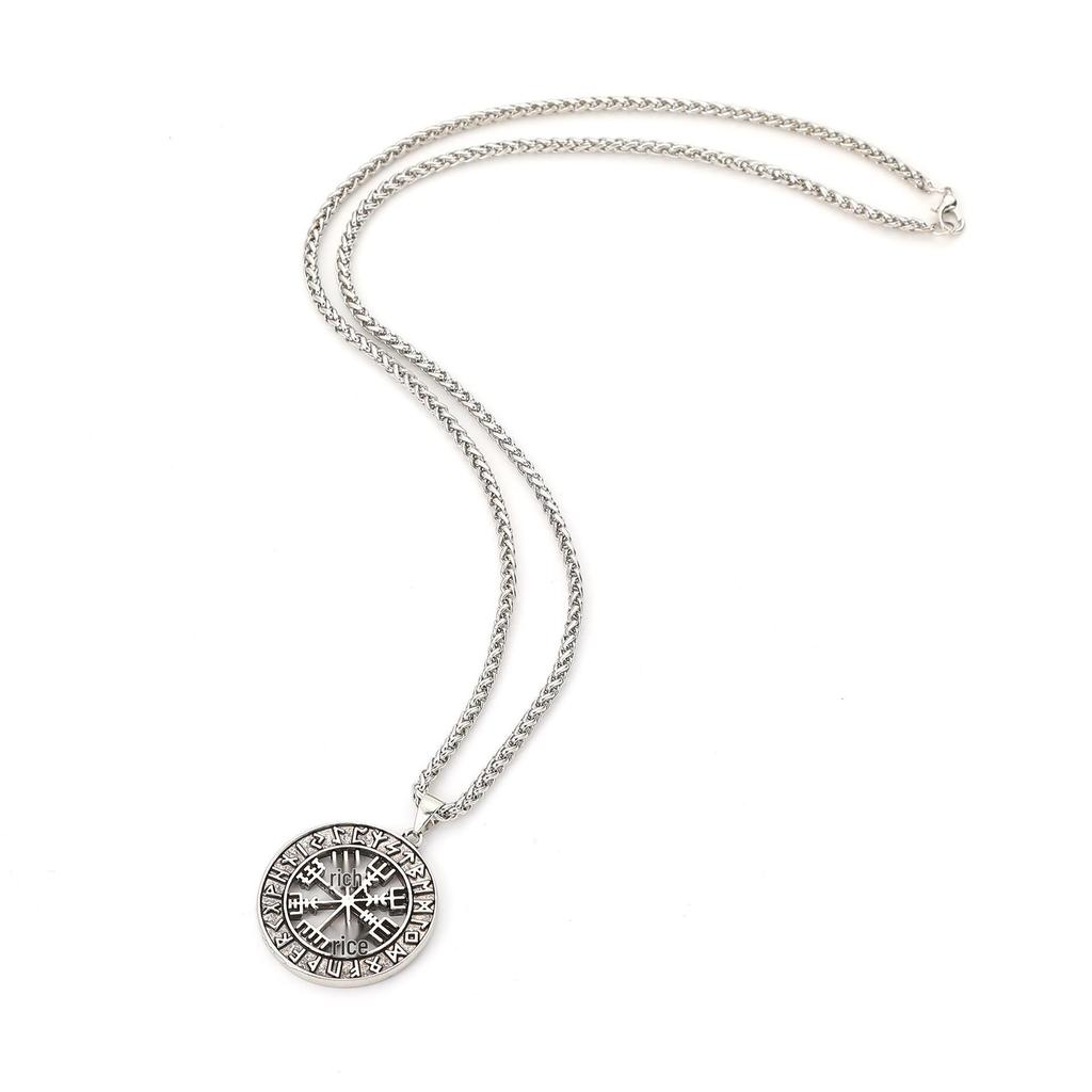 Viking Rune Hängsmycke: Kors Explosion Retro Stil - Trendigt, Mångsidigt & Unikt Festtillbehör