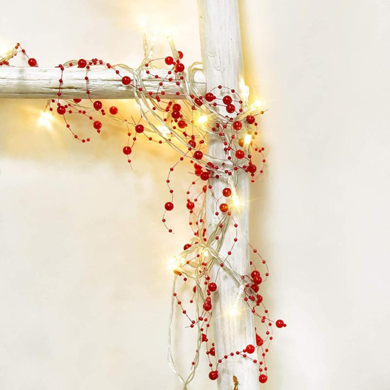 Led Red Beads Led String Lights Waterproof For Christmas Wedding Birthday Parties New Year