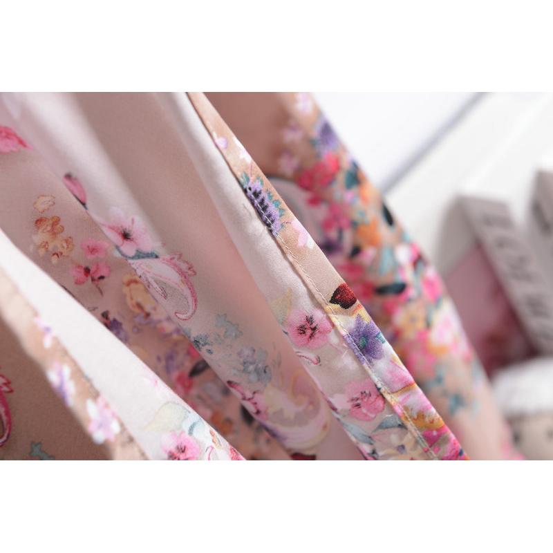 Camice da notte estivo in cotone e seta da donna con stampa floreale in misto cotone-seta senza maniche taglie forti vestibilità comoda