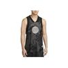 Nike Logo Print Camouflage V-Neck Basketball Vest Men Tops Black DX0258-010