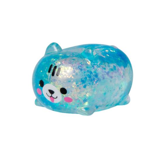 

Mini Glitter Dog Squeeze Toy Stress Relief Clear Dog Stress Sugar Ball Sensory Toy Soft Slow Rising Decompression Fidget Toy синий