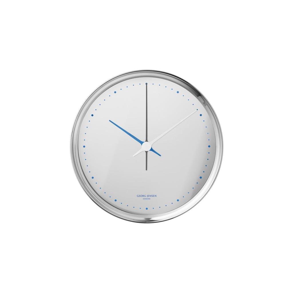Georg Jensen Henning Koppel Analog Wall Clock, Silver, Diameter 22cm x Depth 6cm, 10020457