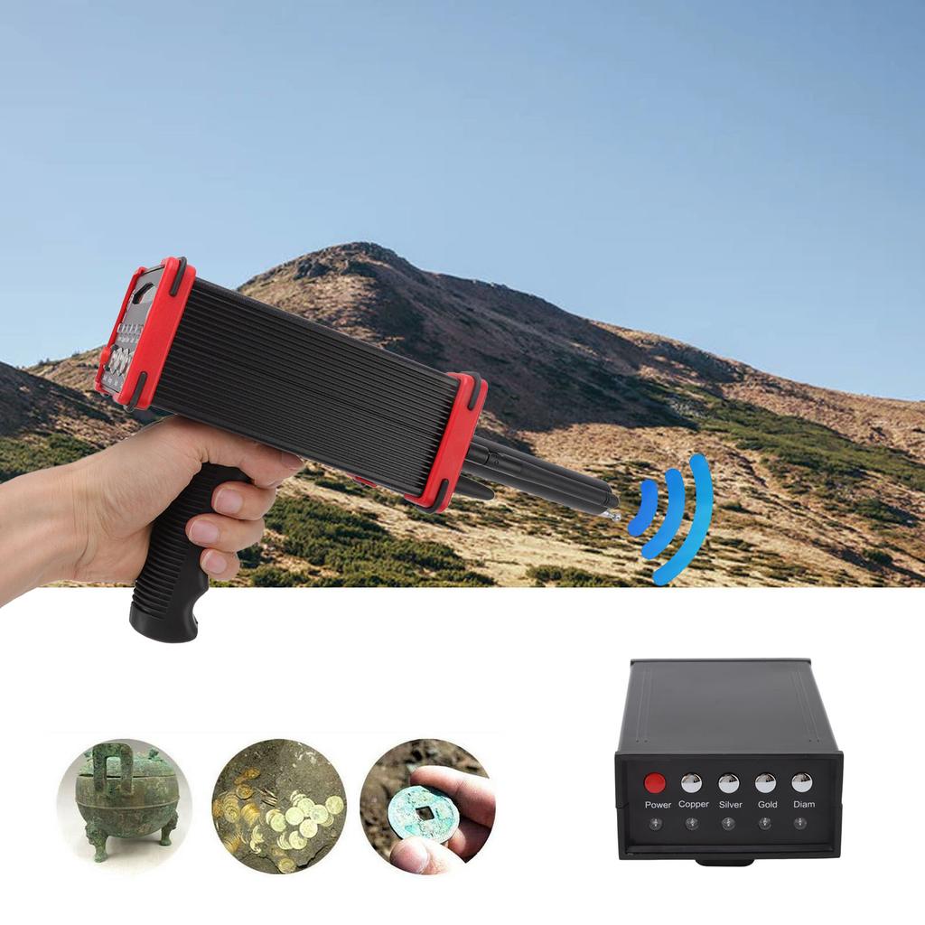 1000 Meters Range Metal Locator Underground 15m Depth Red Metal Detection Finder for Treasures 100-240V
