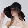 Fashion Straw Sun Hats For Women Bow Bucket Hat Summer UV Protection Beach Caps Female Outdoor Wide Brim Hiking Cap
