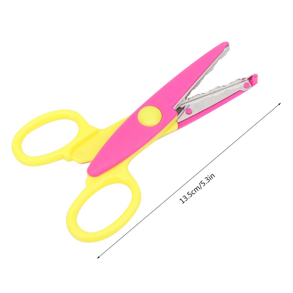 6 Pcs Colorful Plastic Kids Album Hand Safety Paper Decor Edge Cutting Scissors DIY Tool