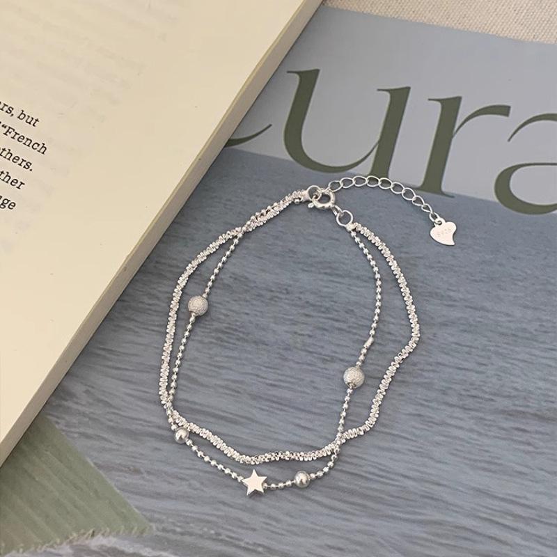 925 Silver Butterfly Bracelet for Girl Bead String Design Insect Fashion Versatile Jewelry Gift