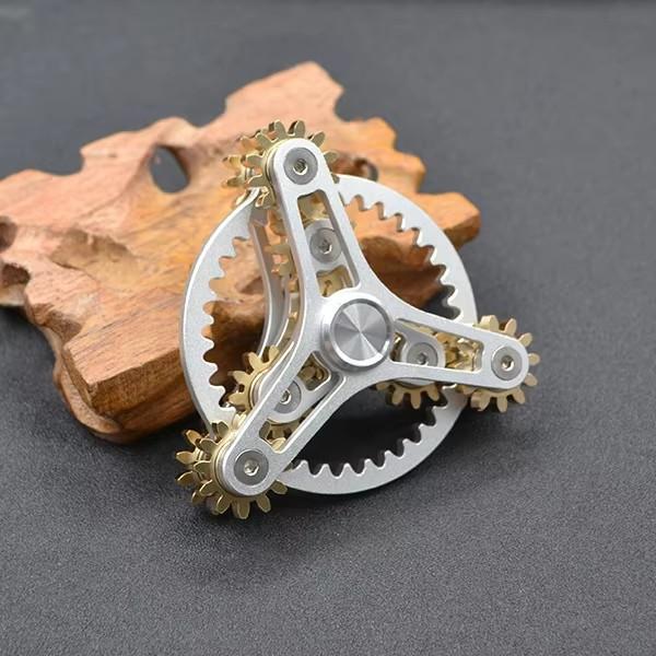 Lure Mechanical Gear Fingertip Gyroscope Copper Fidget Nine Tooth Linkage EDC Metal Alloy Rotor Focusing Decompression Toys