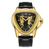 Vincitore 052G Orologio Scheletro Triangolo d'Oro da Uomo Orologi da Polso Meccanici Irregolare Automatico Cinturino in Acciaio Inossidabile