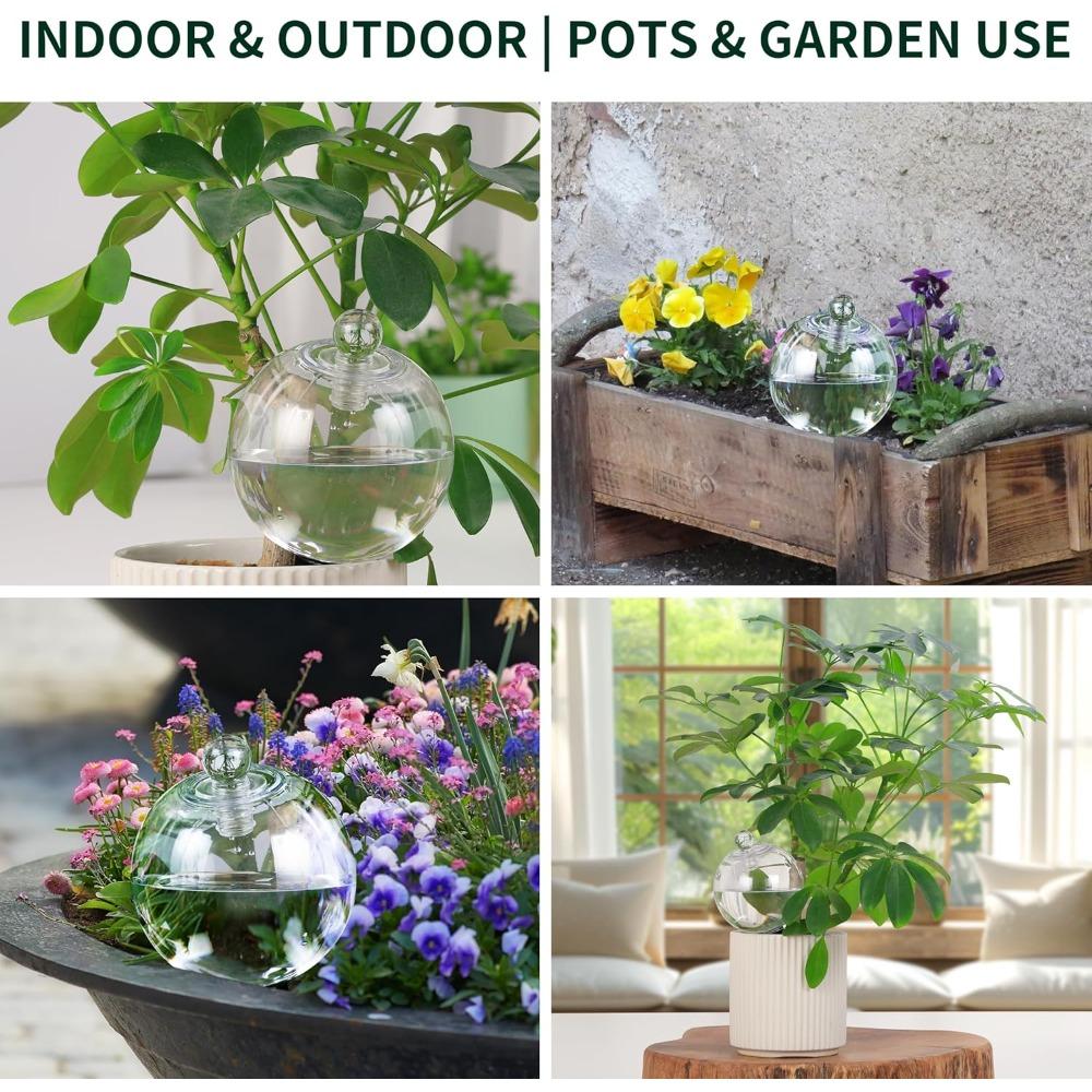2 Piezas Globos Auto-Riego Grandes para Plantas Relleno Superior Bombillas de Agua de Plástico Liberación Lenta Inserto Auto-Riego de Terracota Sistema de Dispositivos de Riego para Plantas