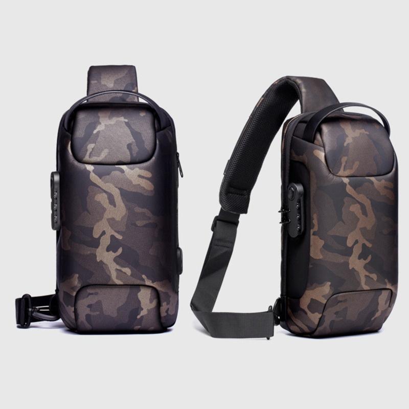 NEW High Qulity Upgrade Men's Waterproof USB Oxford Crossbody Bag Anti-theft Shoulder Sling Bag Multifunction Short Travel  Chest Pack for Male