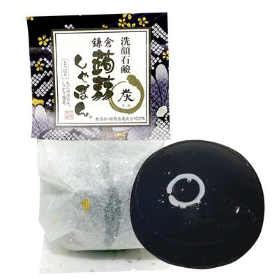 Konnyaku Tvål Kamakura Konnyaku Tvål Kol Ansiktsrengöring Innehåller Ceramid För de med torr och känslig hud (80 g) [Förnyad doft] Tvål,