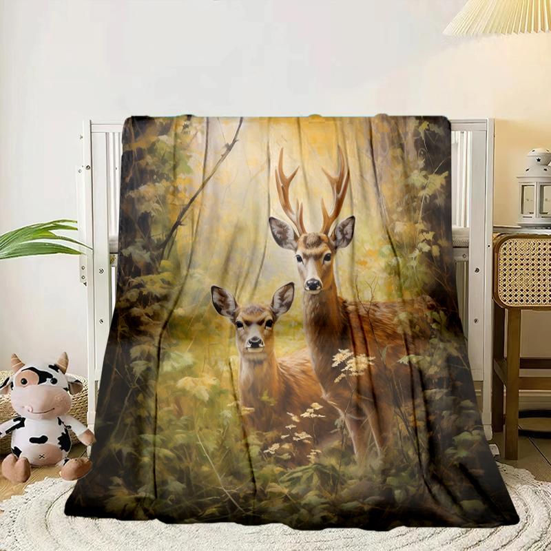 Deer With Floral Crown Blanket Flannel Blanket Throw Blanket Sofa Cover Blanket Soft Premium Blanket Picnic Blanket Tv Blanket Gifts
