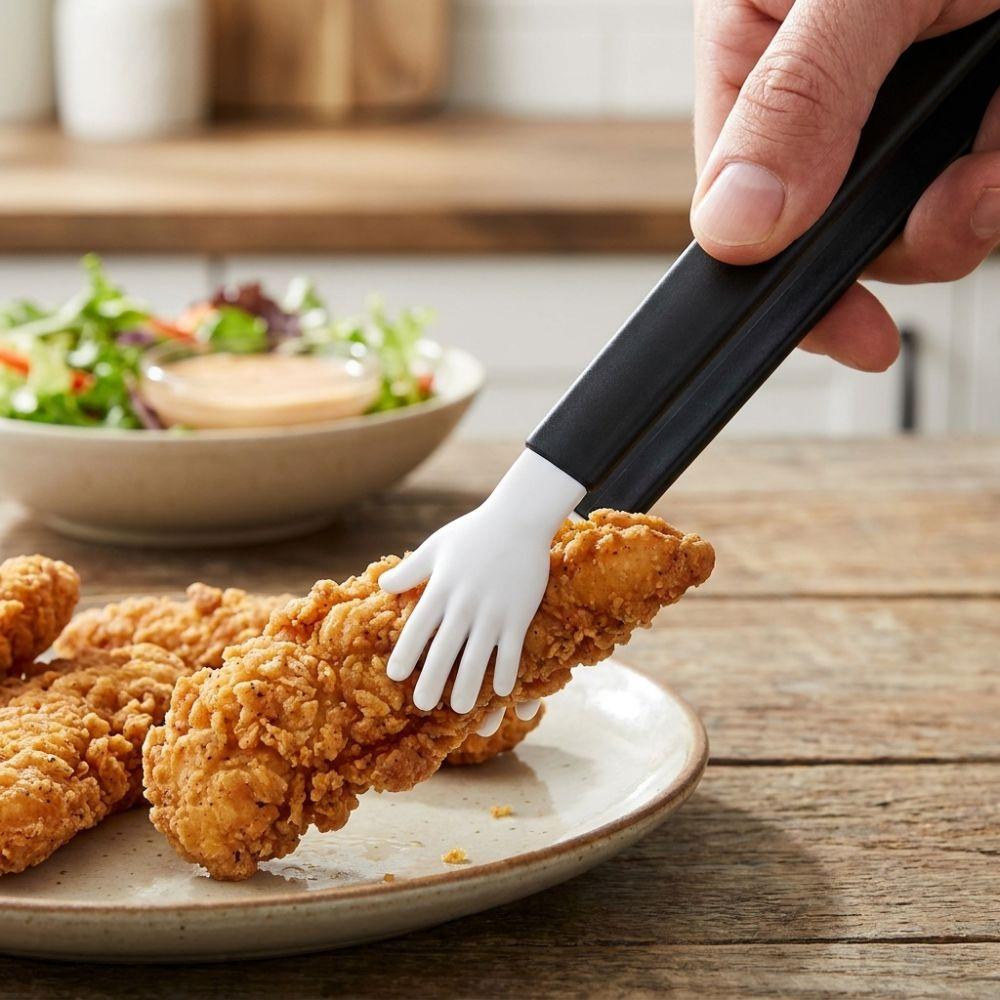 3D Printed Hand Shaped Snack Tongs Finger Ring Mount No Mess Snack Grabber Clip Office Party