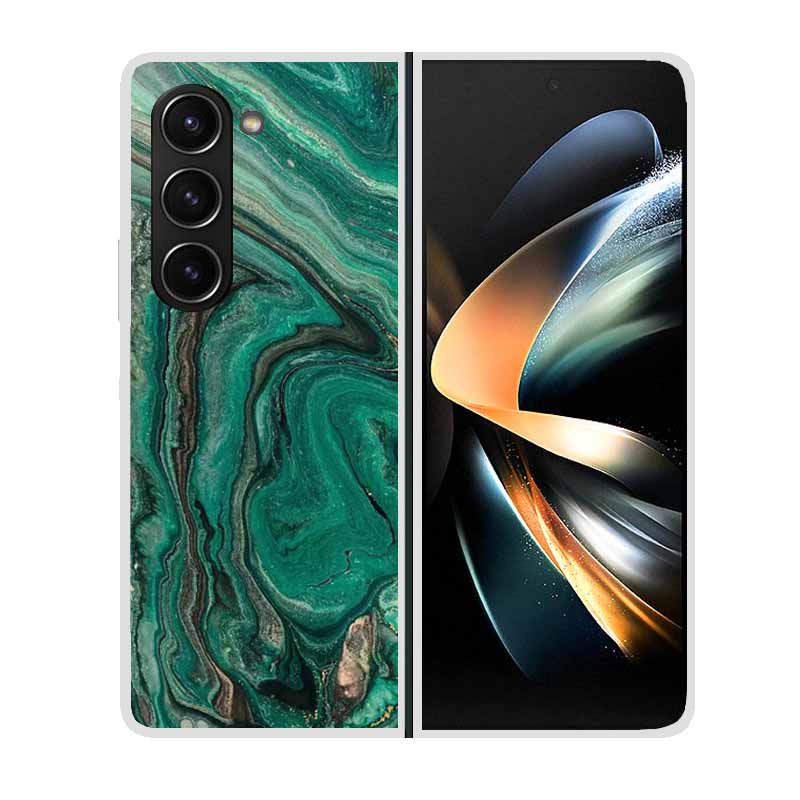 For Samsung Galaxy Z Fold 5 ZFold5 Cases Marble Transparent Shockproof Protection Hard Back Cover For Samsung Z Fold 5 5G Cases