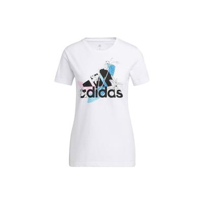 Logo Print Breathable Round Neck Short Sleeve T-Shirt Women T-Shirts White GN9151