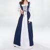 Halloween Dress Maxi Square Neck Royal Vintage Tight Waist Cosplay Dress for Party