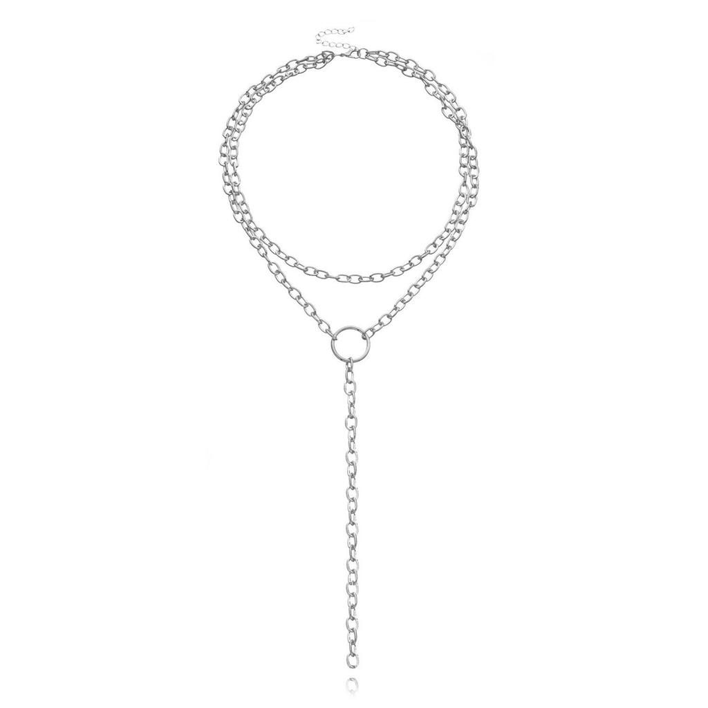 Europe, America, Retro Exaggerated Round Geometric Ring Necklace Women, Fashion Personality Hip-hop Long Necklace
