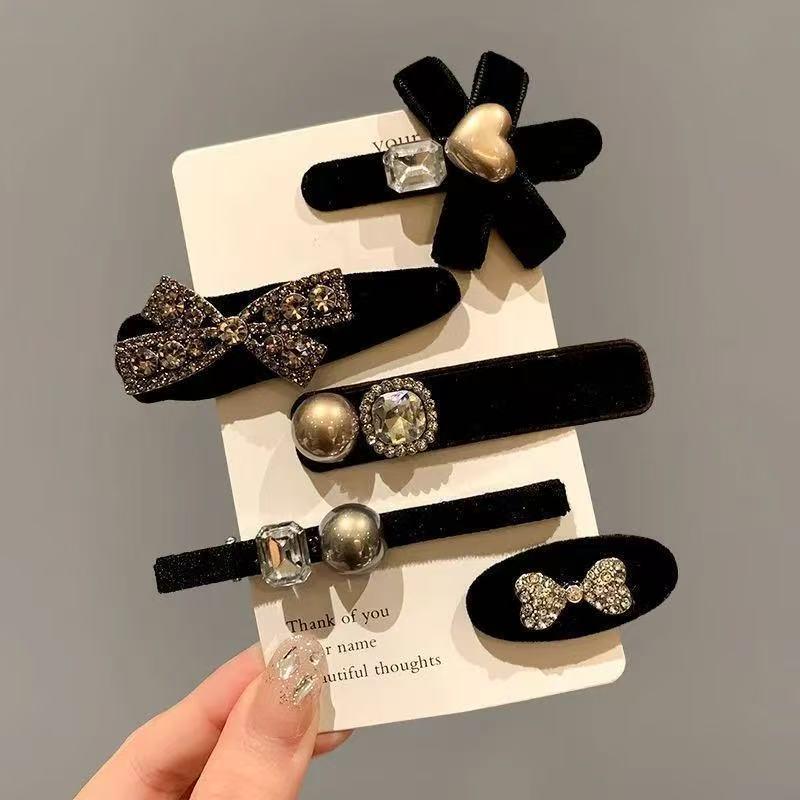 Корейский стиль черная заколка-уточка для волос для фиксации челки и выбивающихся прядей