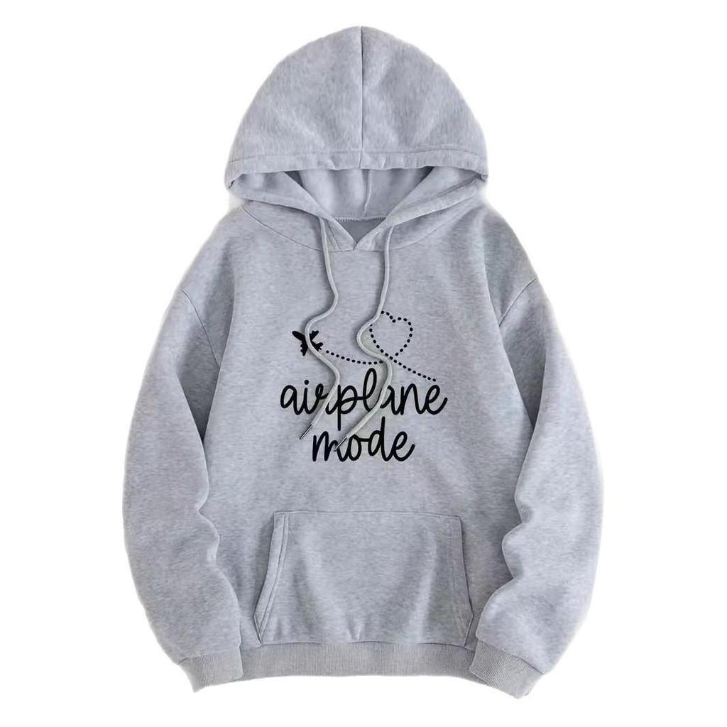 American Style Hooded Sweatshirt: Heart & Letter Pattern, Loose Fit, Long Sleeve, Autumn/Winter 2025 Collection