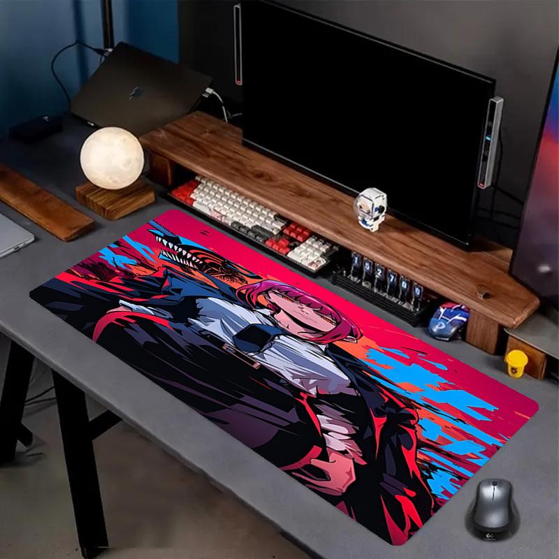 Makima Chainsaw Man Druck Mauspads, Rutschfeste Desktop-Tastaturmatte, für PC Laptop Gaming Arbeiten Tägliche Nutzung, Cooles Festival Überraschungsgeschenk