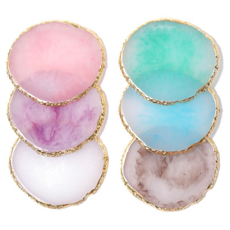 Crystal Agate Gold-Trimmed Nail Art Palette