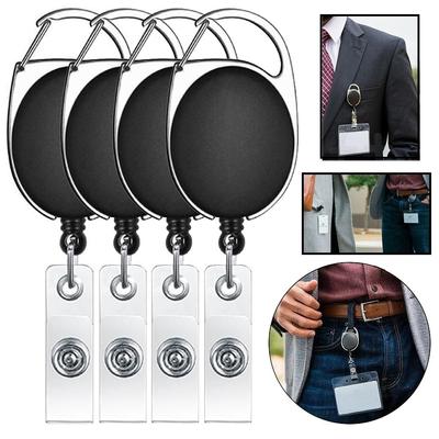 1/2/4pcs Retractable Pull Keychain Lanyard ID Badge Holder Name Tag Card Belt Clip Key Ring Buckle Badge Holder Accessories